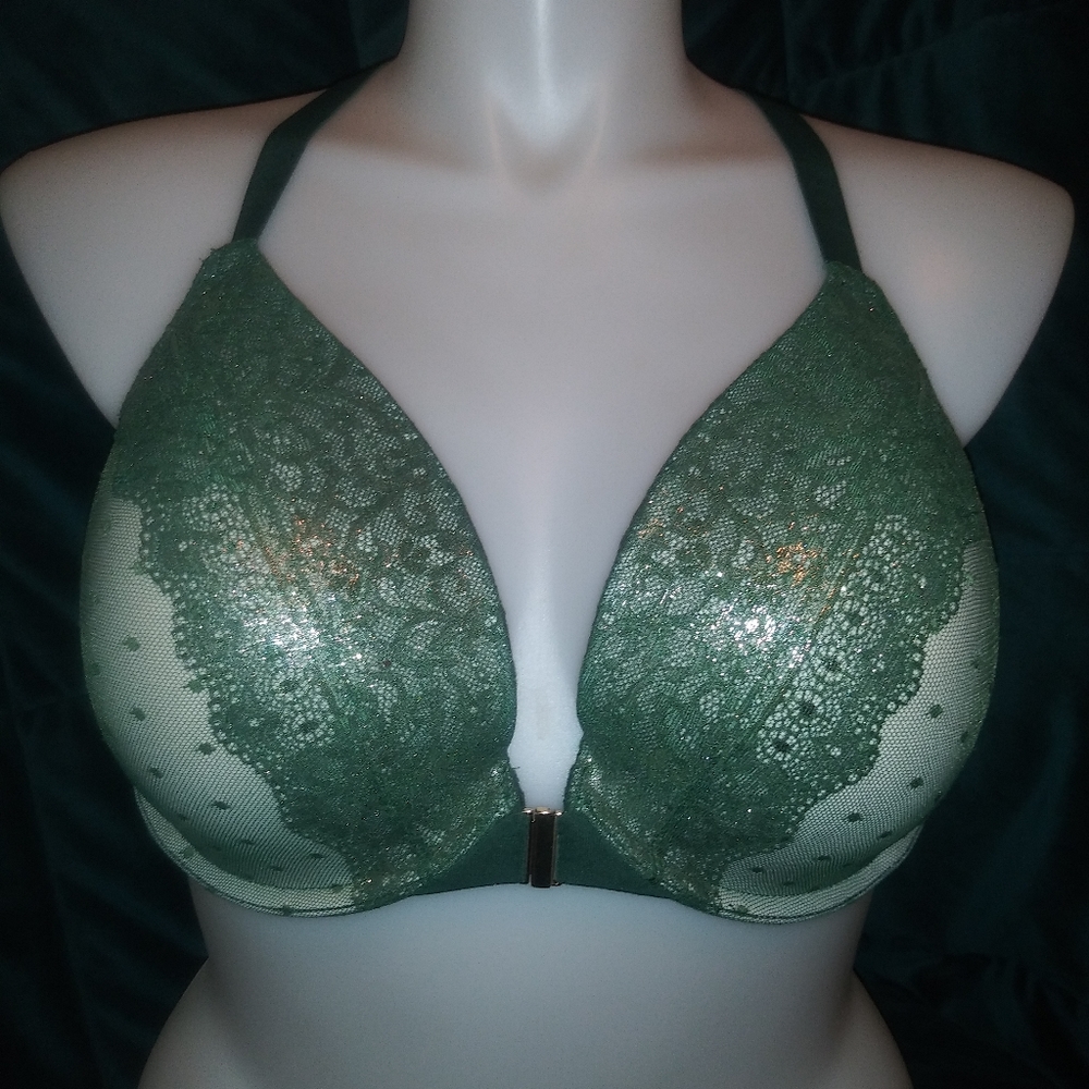 Cacique Green Lacy cross back Boost Plunge 44D